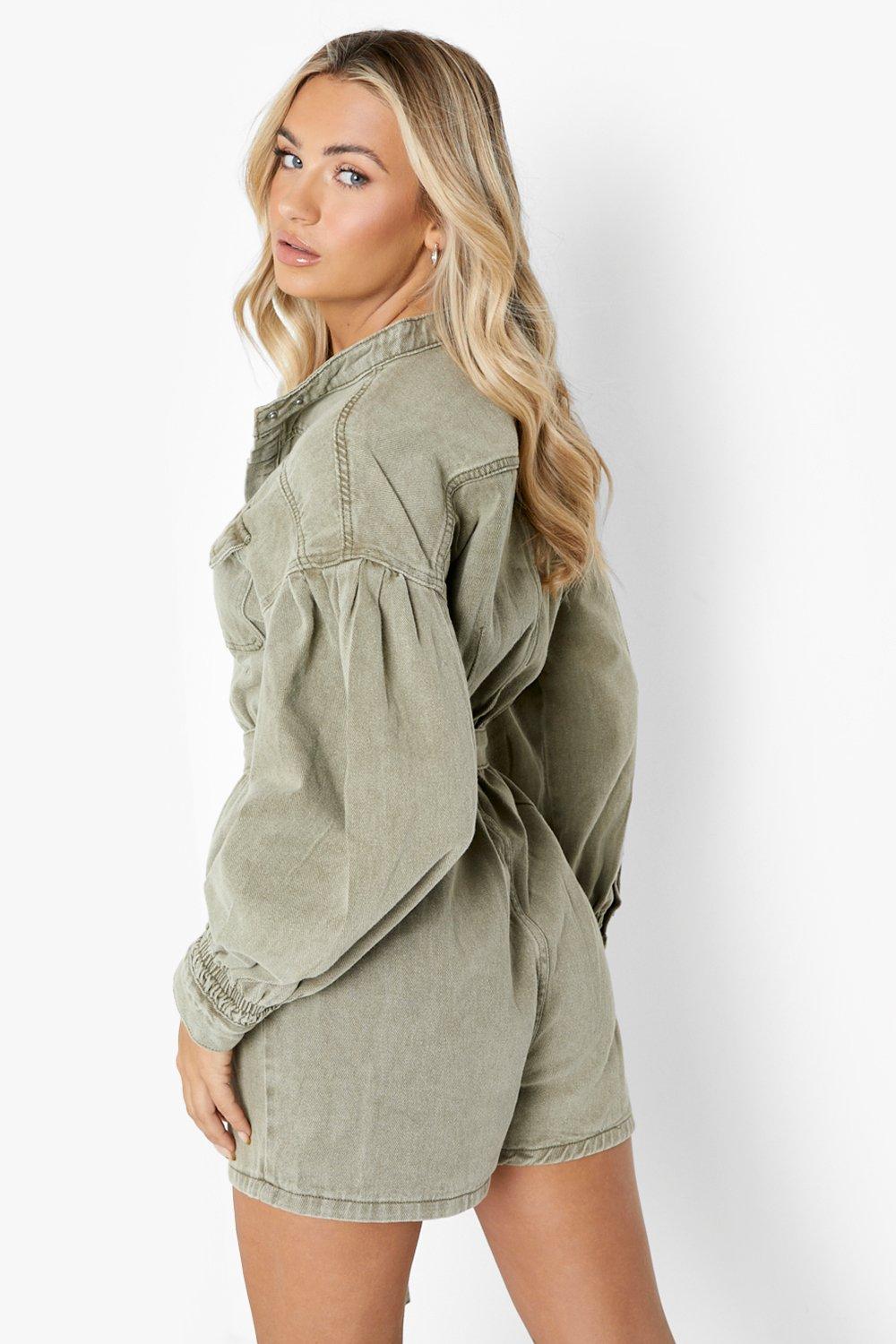 Khaki store denim playsuit